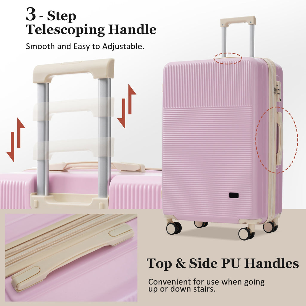 5-Piece ABS Hardshell Luggage Set with Half-Opening Cases and Double