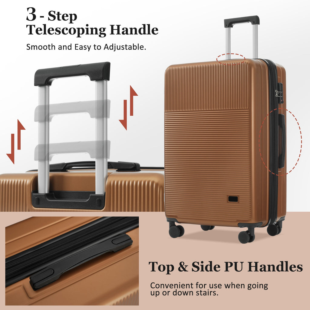 5-Piece ABS Hardshell Luggage Set with Half-Opening Cases and Double