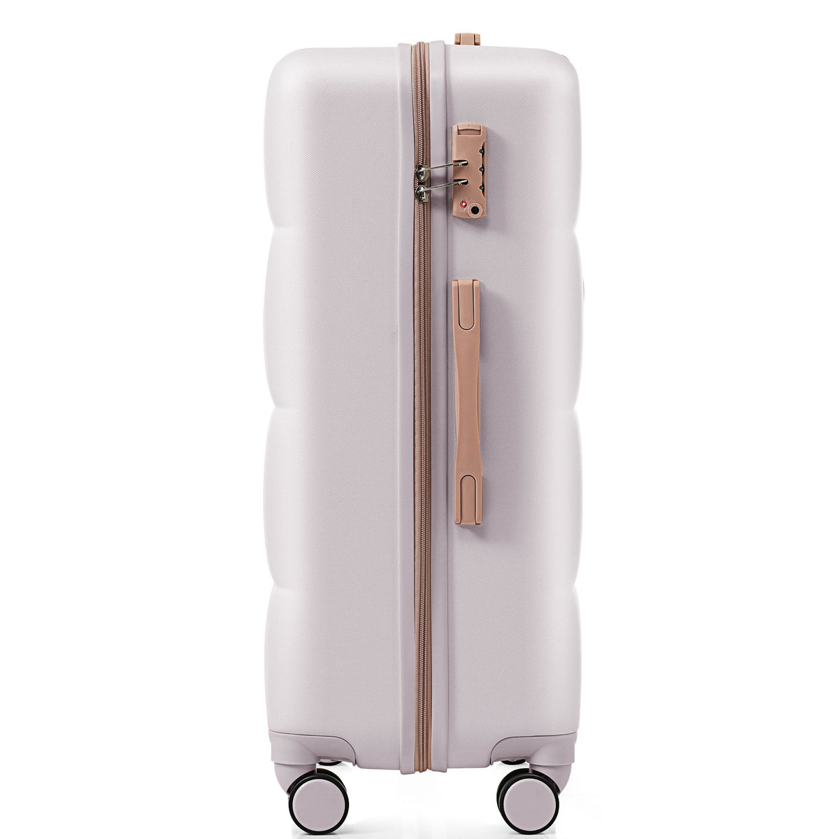 3-Piece ABS Luggage Set with Cup Holder, Side Hooks and Spinner Wheels