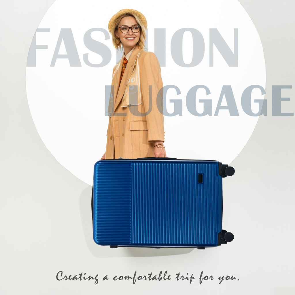 5-Piece ABS Hardshell Luggage Set with Half-Opening Cases and Double