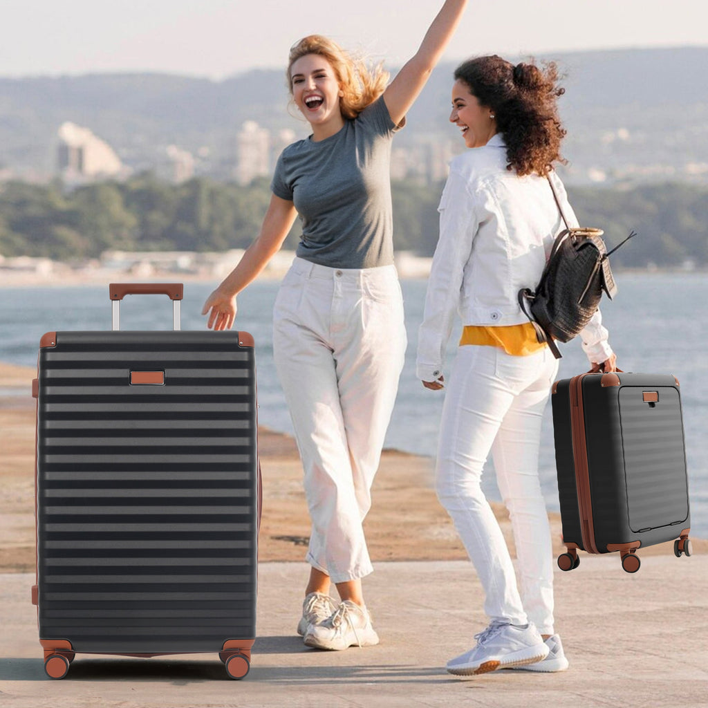 5-Piece ABS Hardshell Luggage Set with Front Opening, TSA Lock, USB
