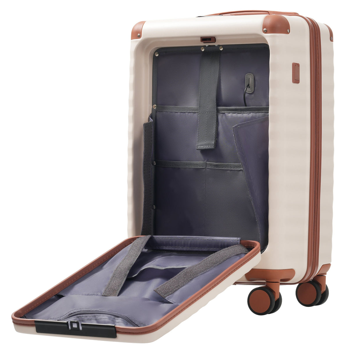 5-Piece ABS Hardshell Luggage Set with Front Opening, TSA Lock, USB