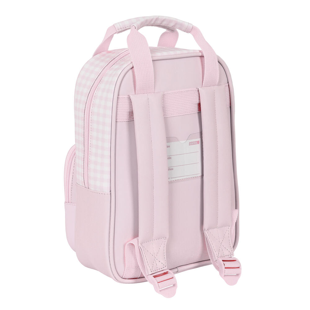 School Bag Safta Flor Pink White (20 x 28 x 8 cm)