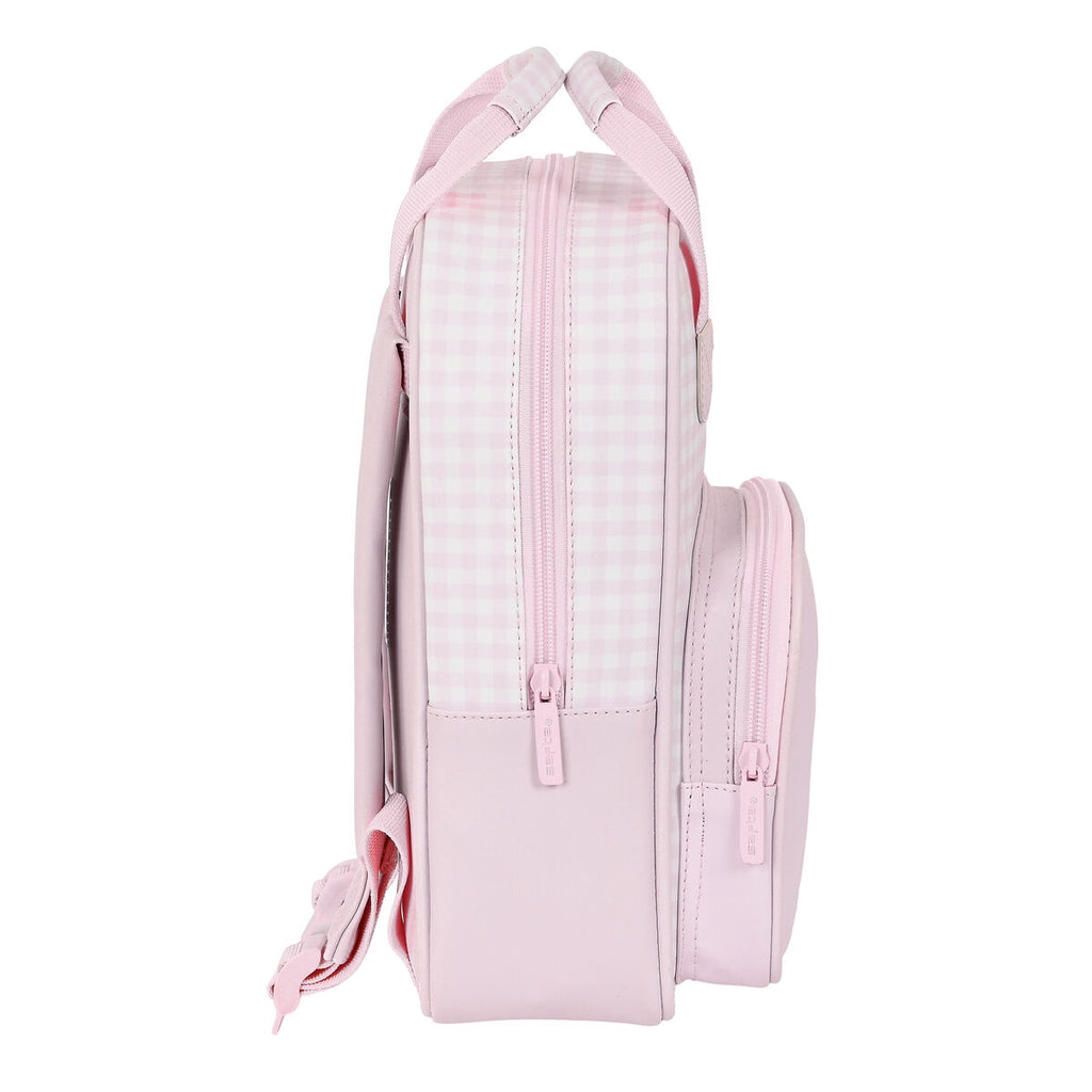 School Bag Safta Flor Pink White (20 x 28 x 8 cm)