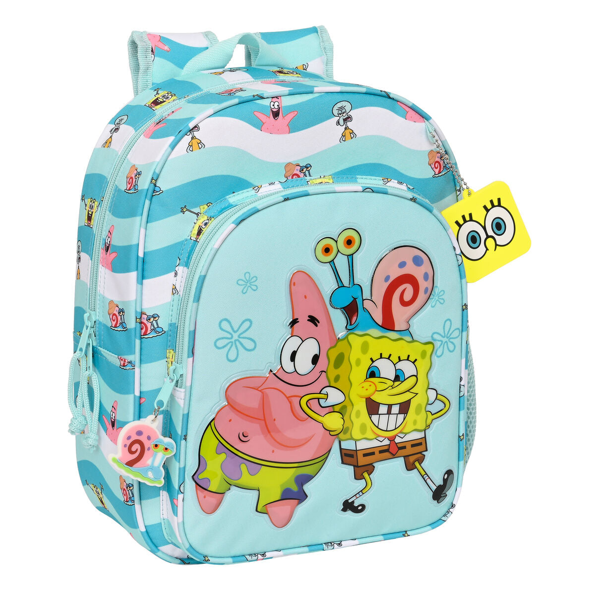 3D School Bag Spongebob Stay positive Blue White 26 x 34 x 11 cm