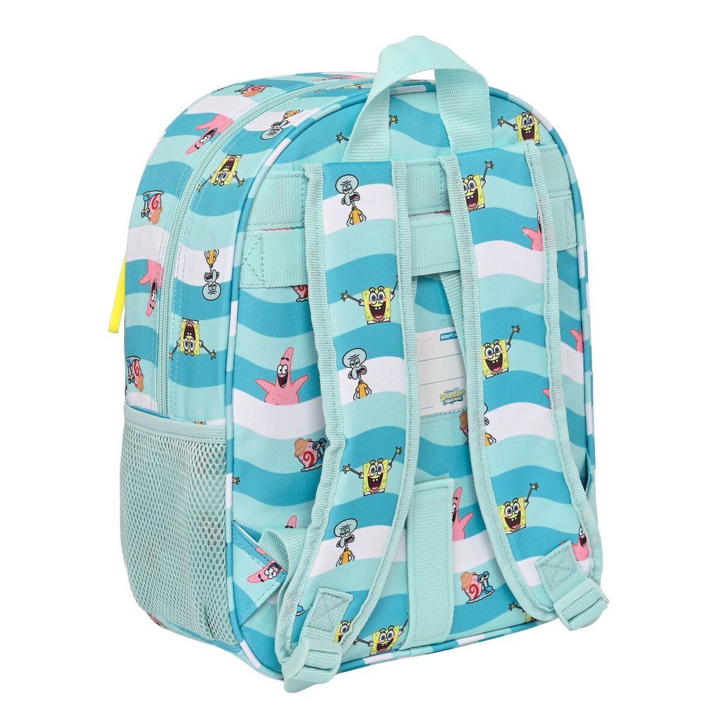 3D School Bag Spongebob Stay positive Blue White 26 x 34 x 11 cm