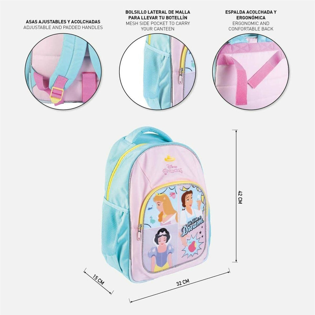 School Bag Princesses Disney Pink (32 x 15 x 42 cm)