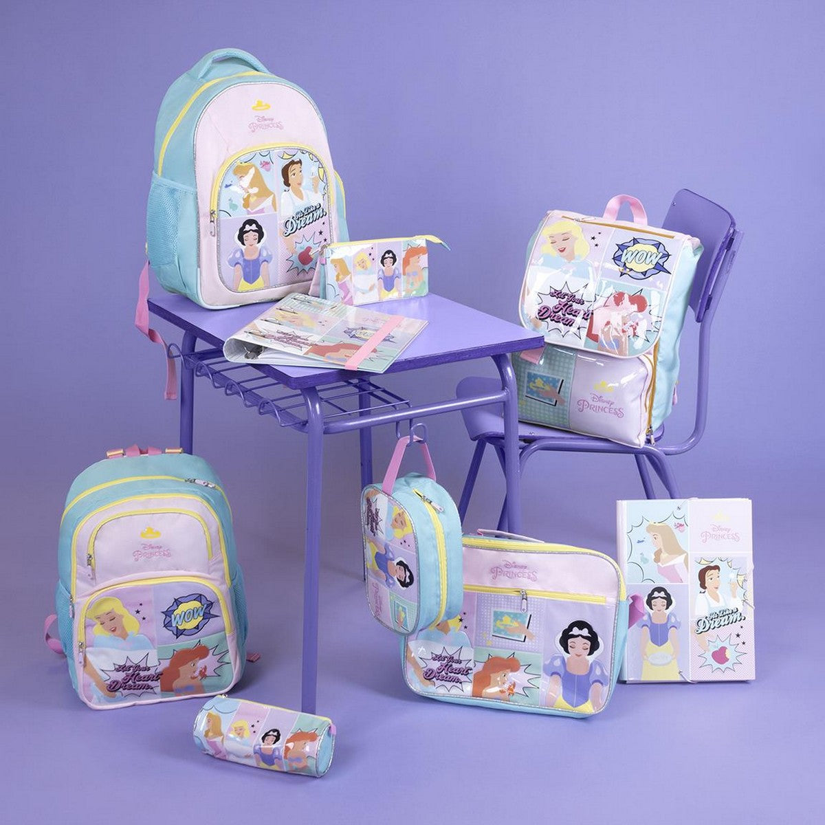 School Bag Princesses Disney Pink (32 x 15 x 42 cm)