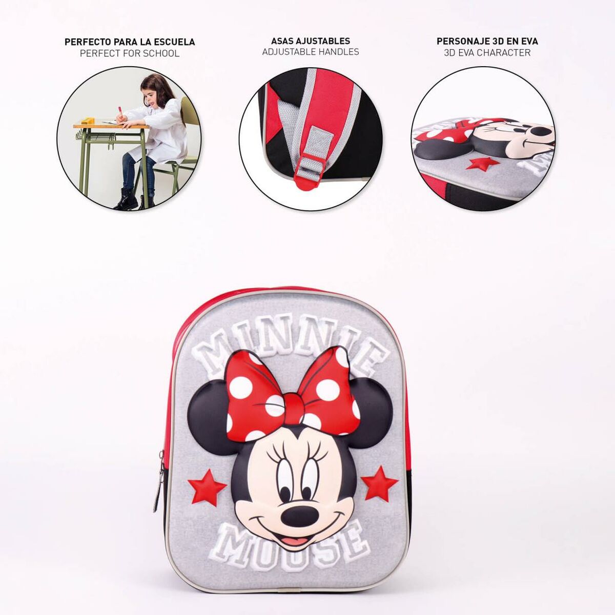 School Bag Minnie Mouse Red (25 x 31 x 10 cm)
