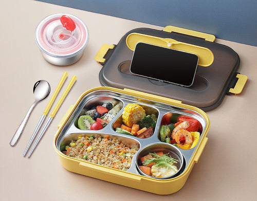 304 Stainless Steel Lunch Box, Fresh-keeping Box With Soup Cup,
