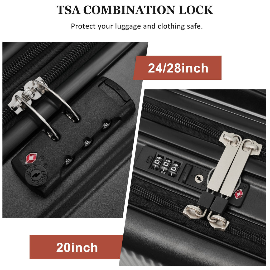 5-Piece ABS Hardshell Luggage Set with Half-Opening Cases and Double