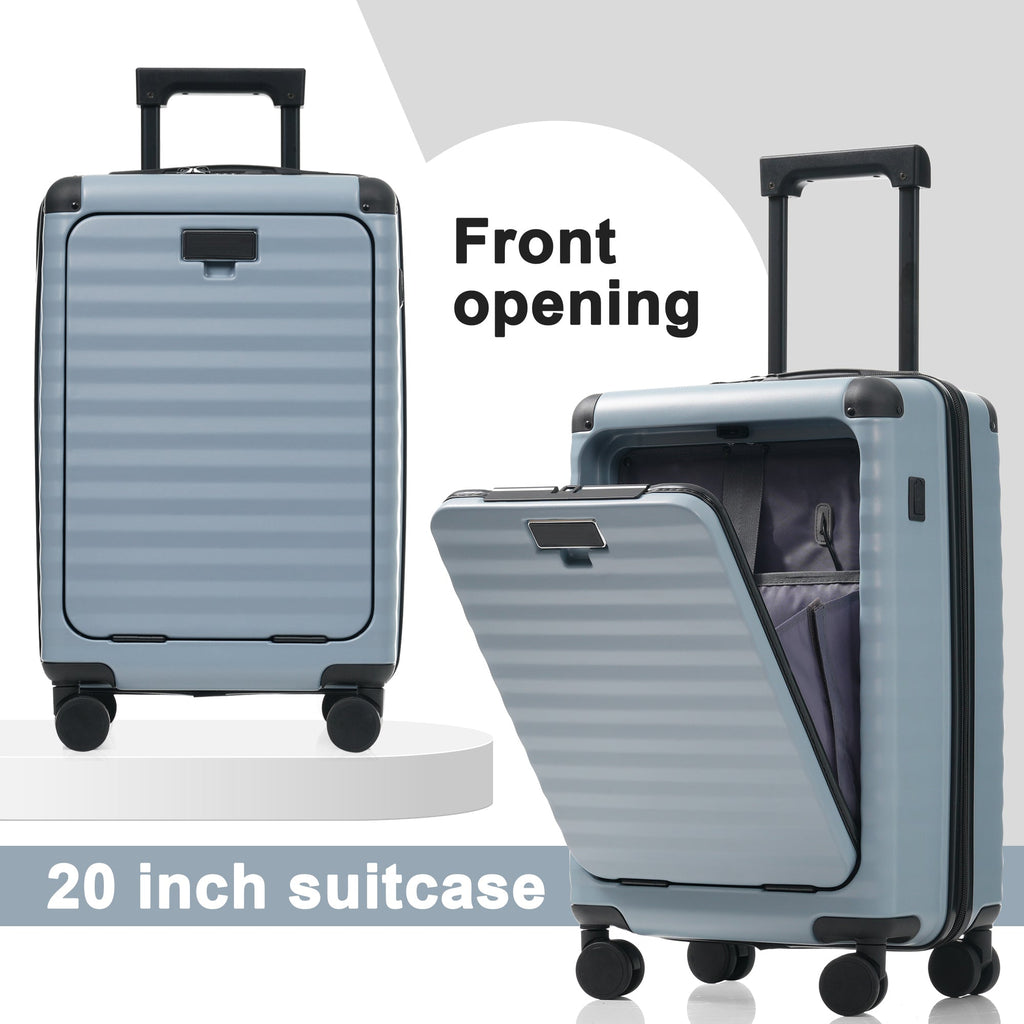5-Piece ABS Hardshell Luggage Set with Front Opening, TSA Lock, USB