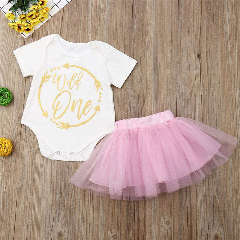 AU Toddler Kids Baby Girls Clothes Short Sleeves