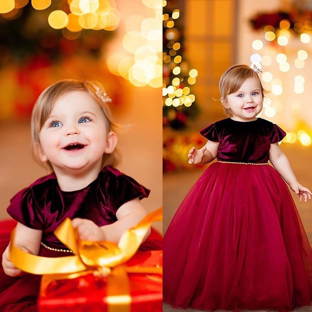Christmas Formal Princess Party Dress Infant Baby