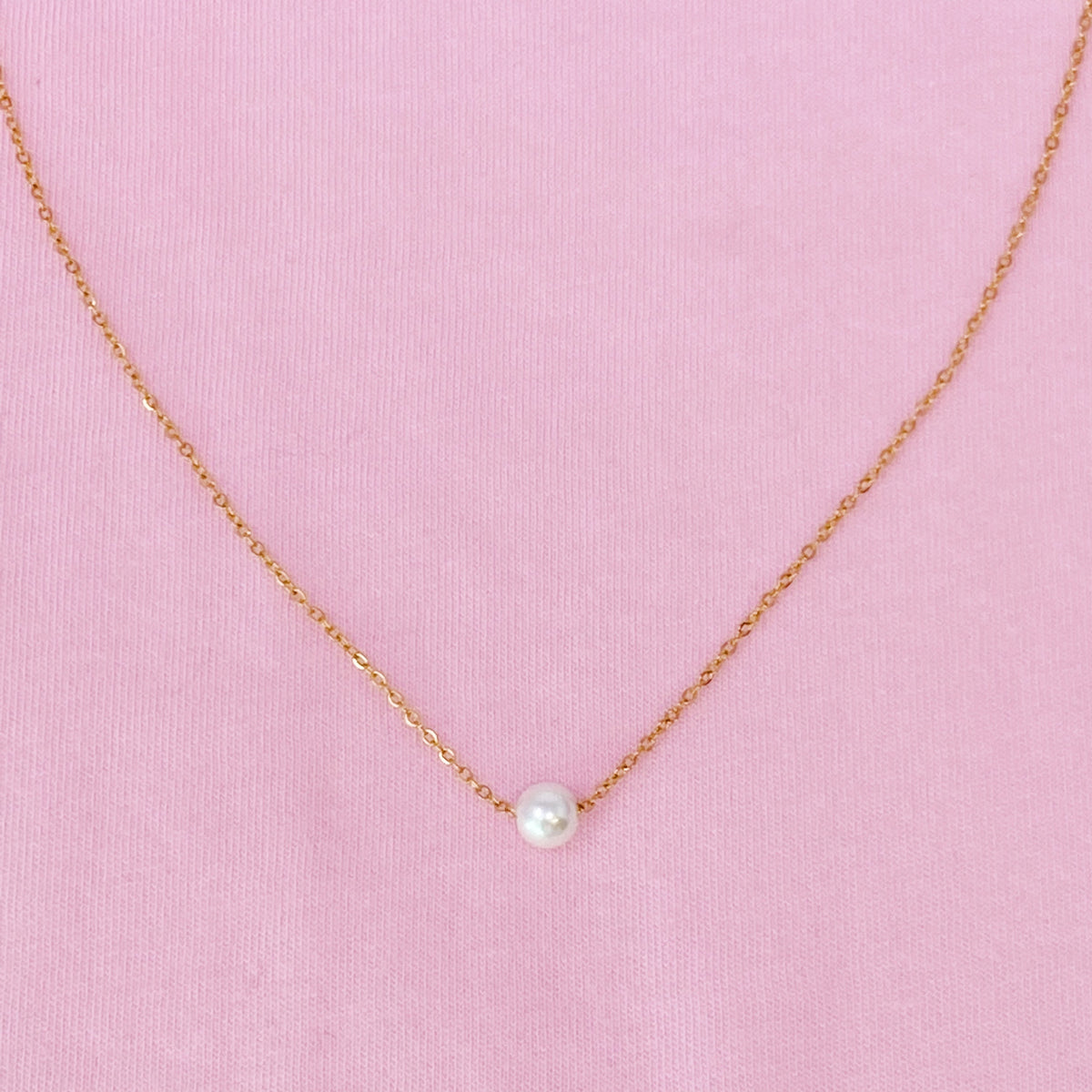 Dainty Single Pearl Necklace