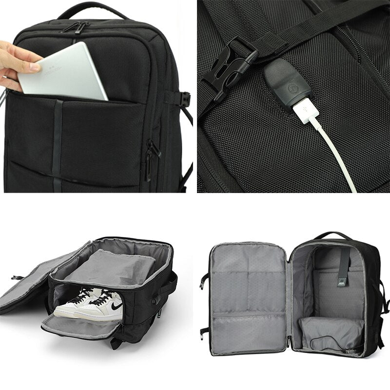 Large-capacity Men's Backpack Multifunction USB Charging Bagpack Male