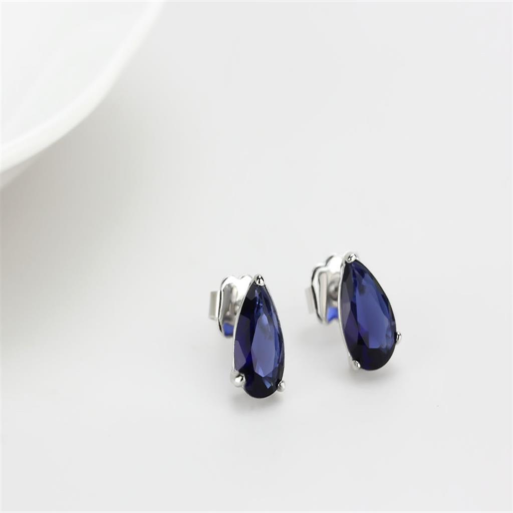 LO4672 - Rhodium 925 Sterling Silver Earrings with AAA Grade CZ  in