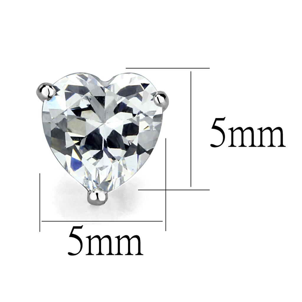 LOS882 - Rhodium 925 Sterling Silver Earrings with AAA Grade CZ  in