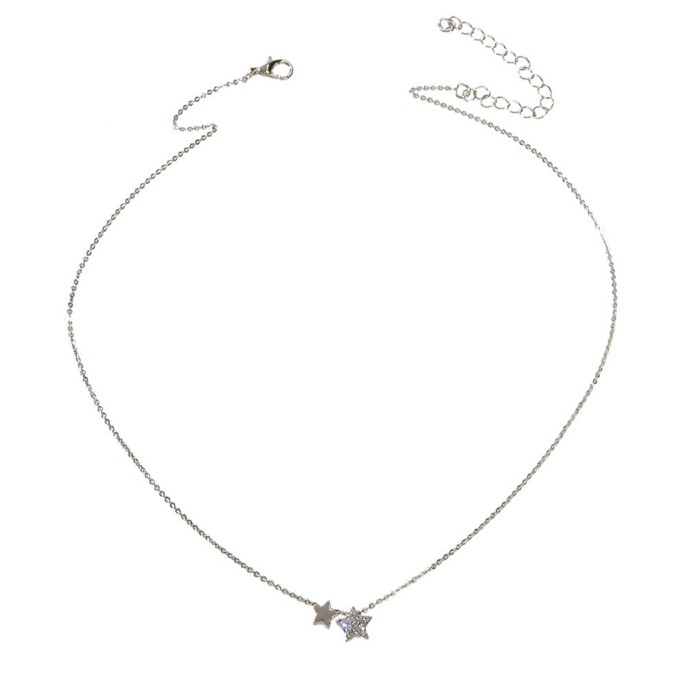 Anniversary Wedding Jewellery Silver Chain Star Pendant Necklace Nice