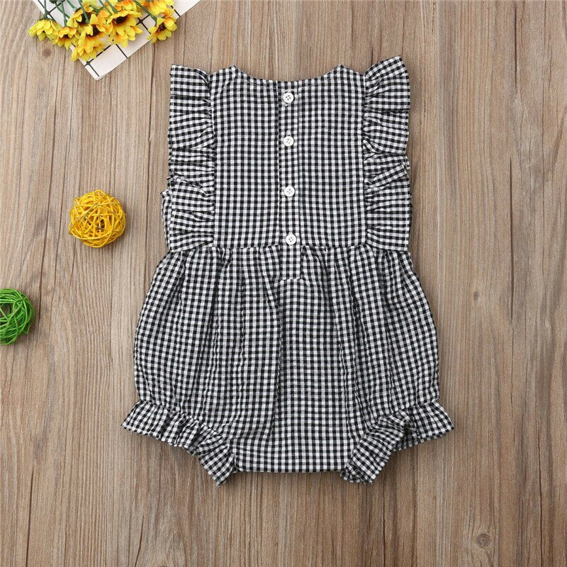Newborn Baby Kid Girl Ruffle Clothes Sleeveless