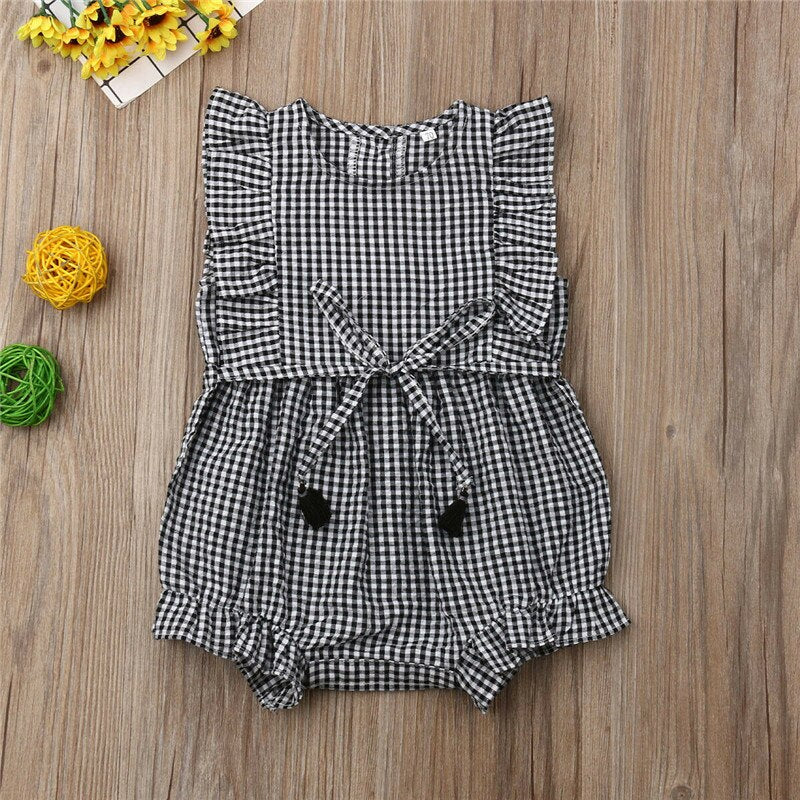Newborn Baby Kid Girl Ruffle Clothes Sleeveless