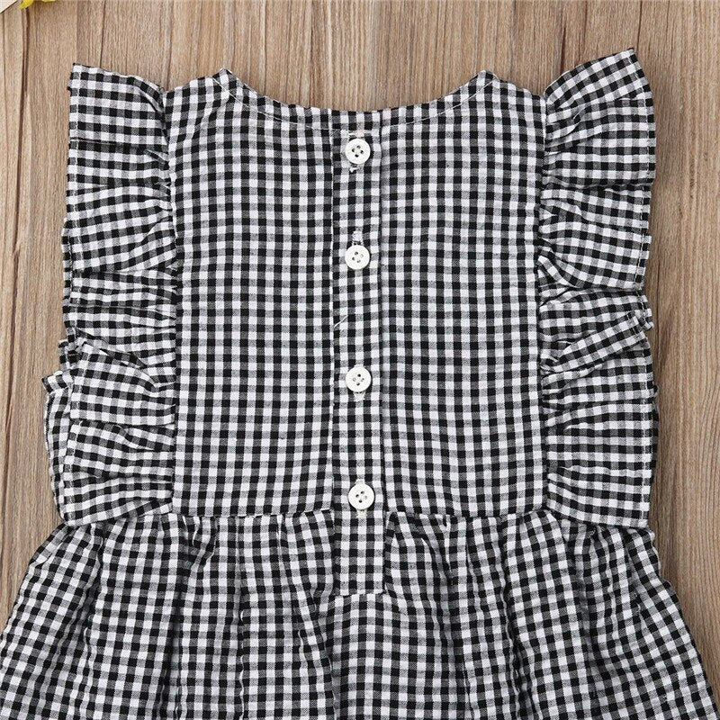 Newborn Baby Kid Girl Ruffle Clothes Sleeveless