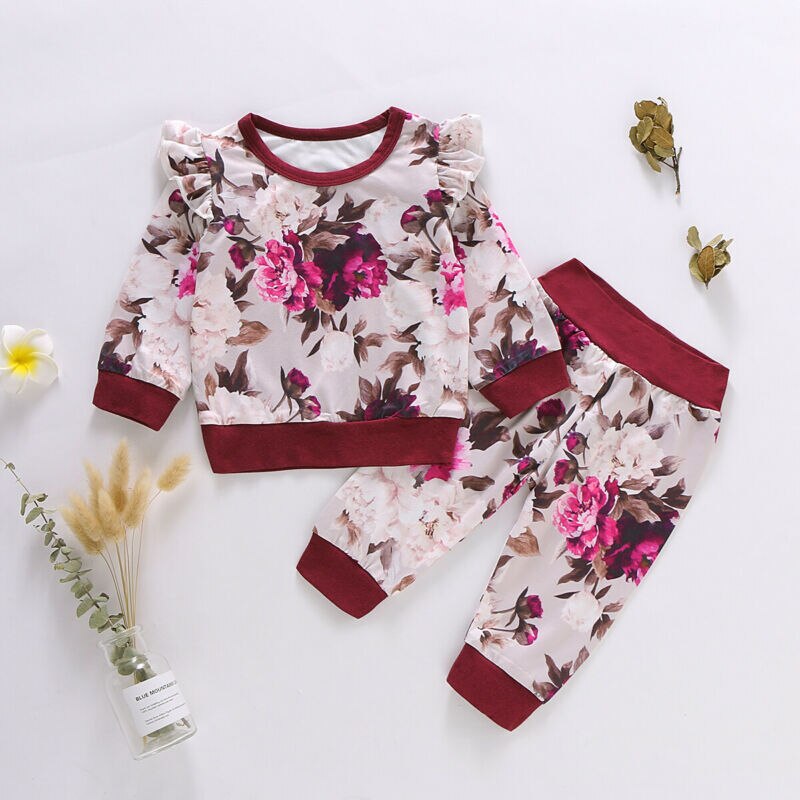 Newborn Kid Baby Girl Clothes Sets Long Sleeve