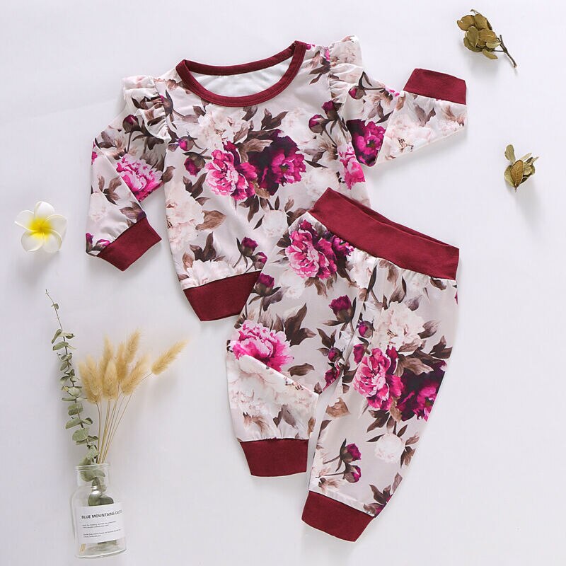 Newborn Kid Baby Girl Clothes Sets Long Sleeve