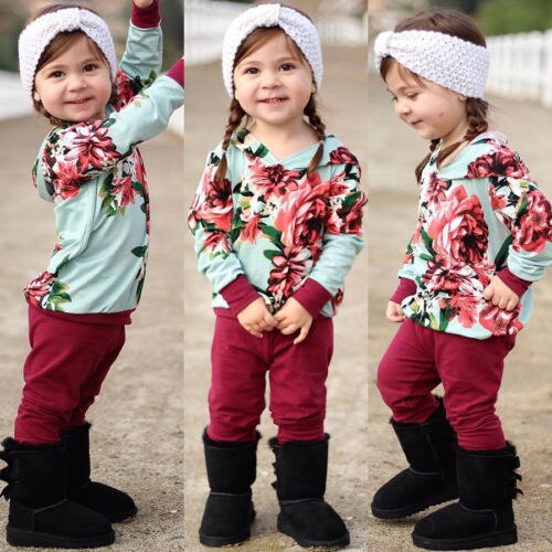 Newborn Toddler Kids Baby Girls Autumn Outfits