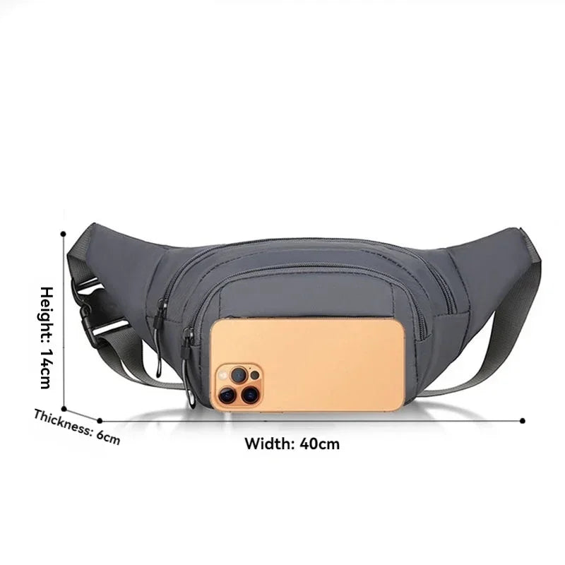Men Canvas Fanny Waist Packs Unisex Fit Waistpack Mobile Sports