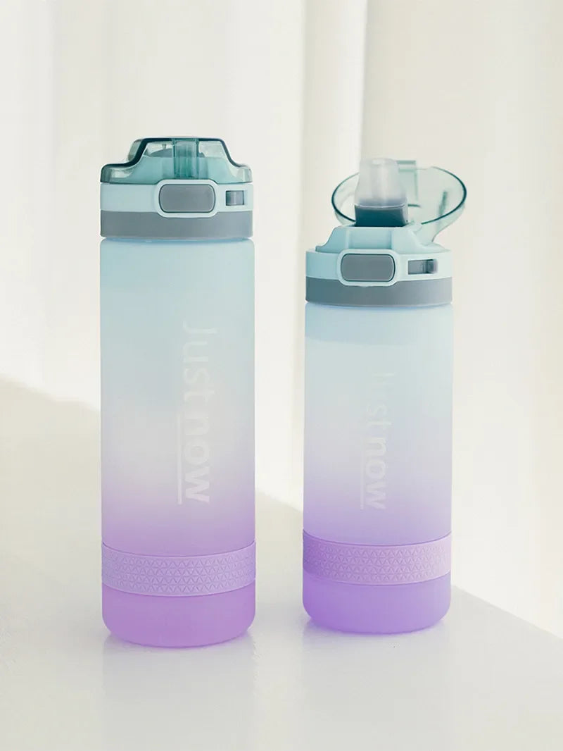 600ml Water Bottles Fashion Water Bottle with Straw BPA Free Portable