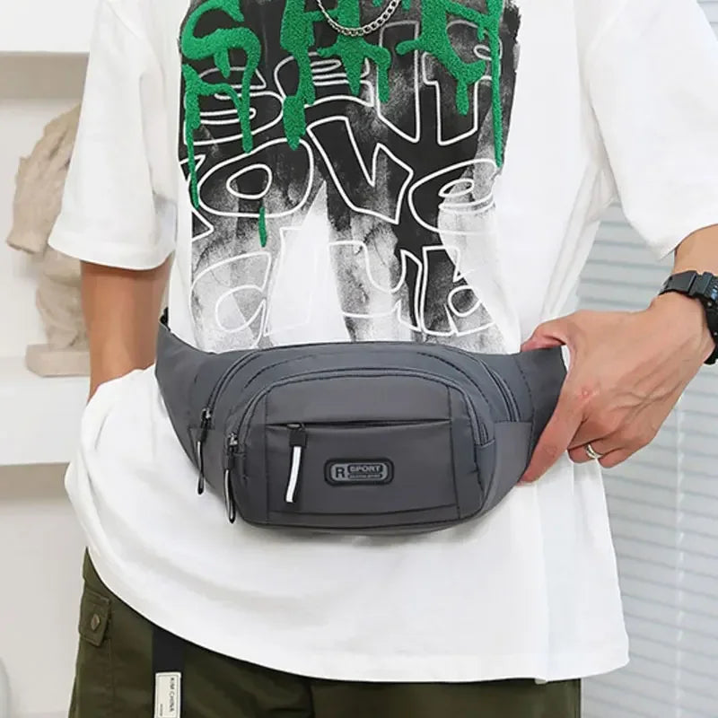 Men Canvas Fanny Waist Packs Unisex Fit Waistpack Mobile Sports