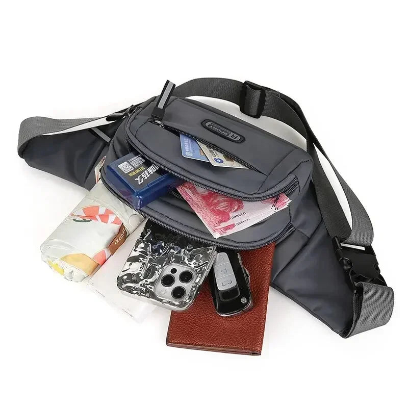 Men Canvas Fanny Waist Packs Unisex Fit Waistpack Mobile Sports