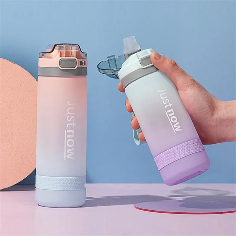 600ml Water Bottles Fashion Water Bottle with Straw BPA Free Portable