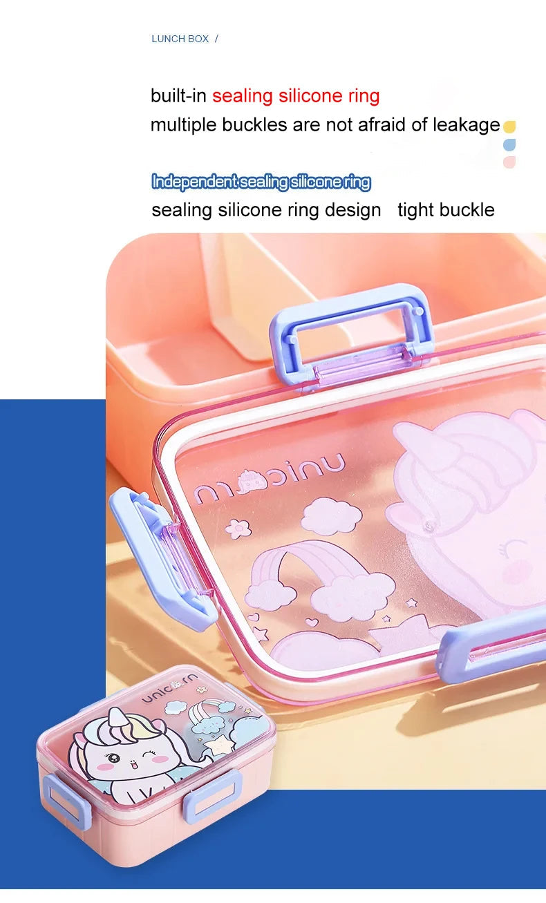 Cute Lunch Box for Kids Girls Boys With Compartments Bento Lunchbox