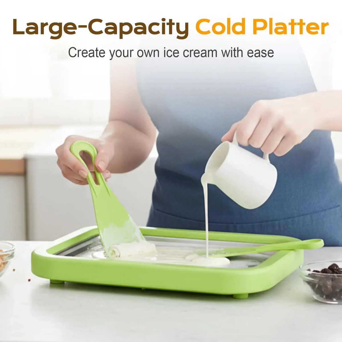 Multifunctional Rolled Ice Cream Maker Cold Sweet Fried Ice Pan DIY