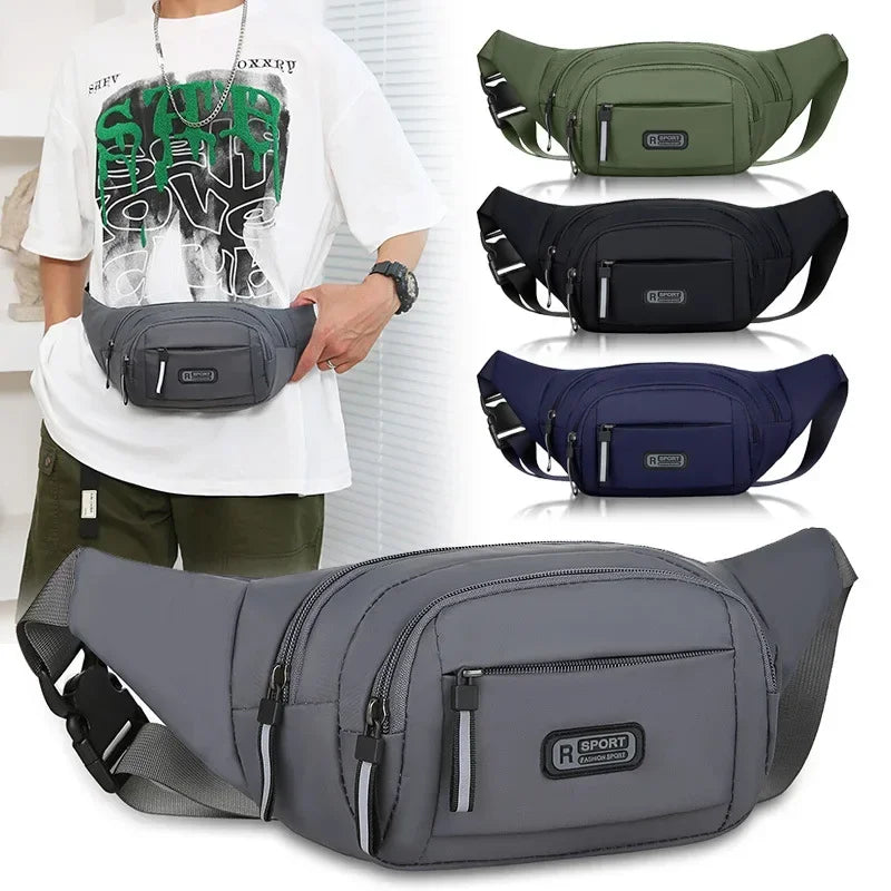 Men Canvas Fanny Waist Packs Unisex Fit Waistpack Mobile Sports