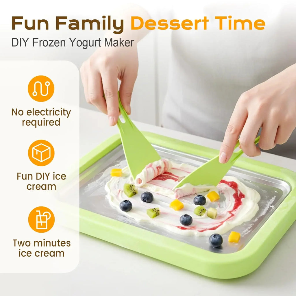 Multifunctional Rolled Ice Cream Maker Cold Sweet Fried Ice Pan DIY