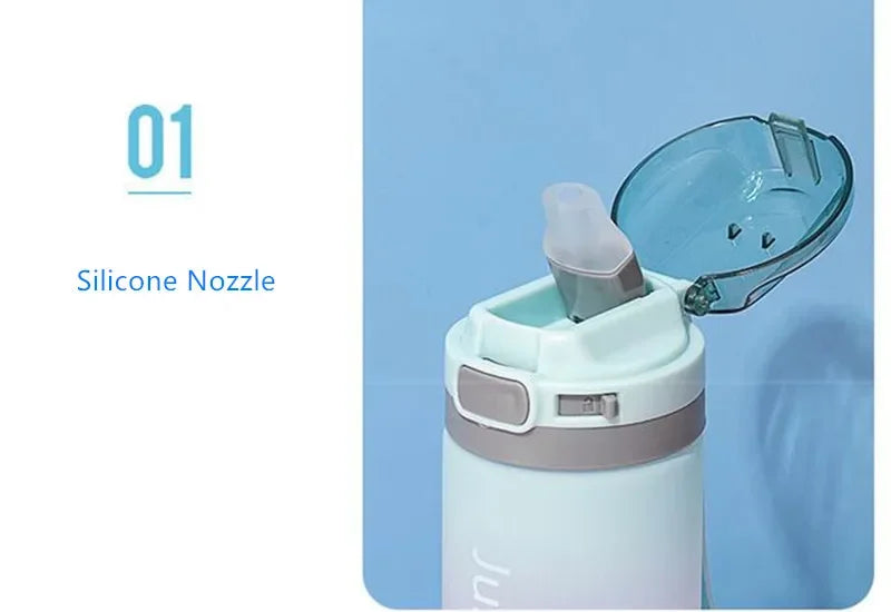 600ml Water Bottles Fashion Water Bottle with Straw BPA Free Portable