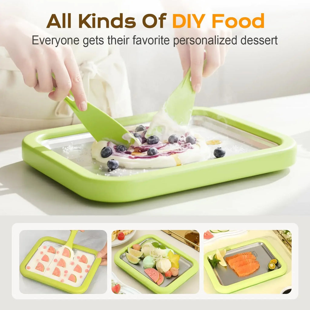 Multifunctional Rolled Ice Cream Maker Cold Sweet Fried Ice Pan DIY