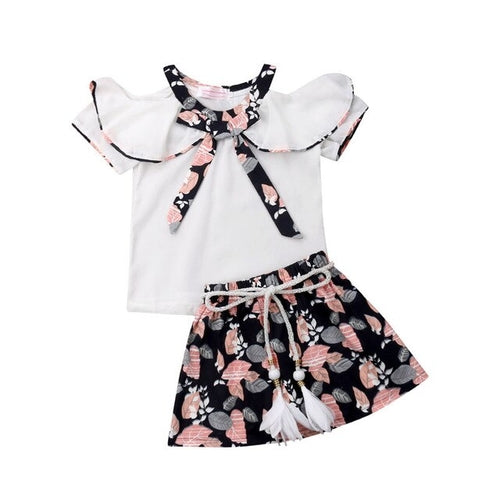 Summer Pretty Kids Girl Clothes Sets Princess 2Pcs