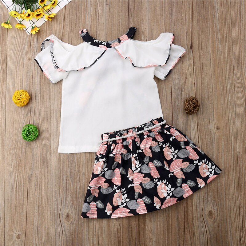 Summer Pretty Kids Girl Clothes Sets Princess 2Pcs