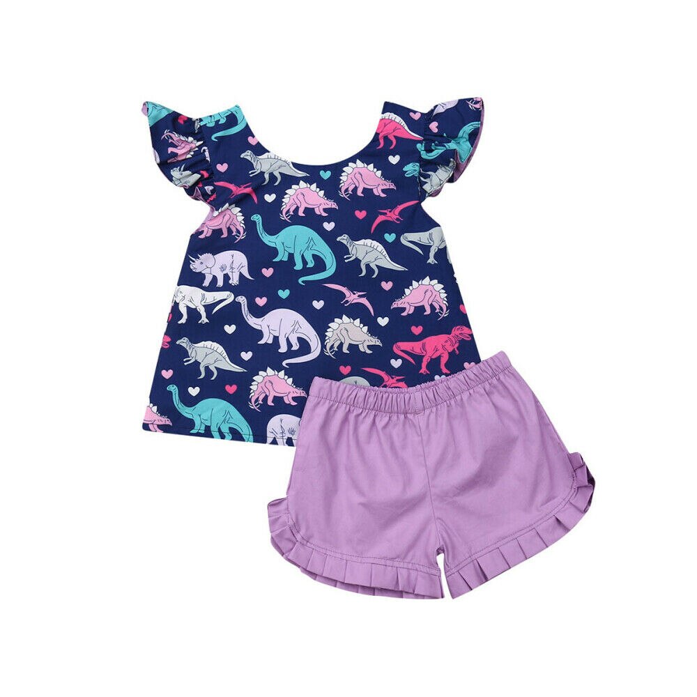 Toddler Baby Kids Girl Dinosaur Clothes Sets