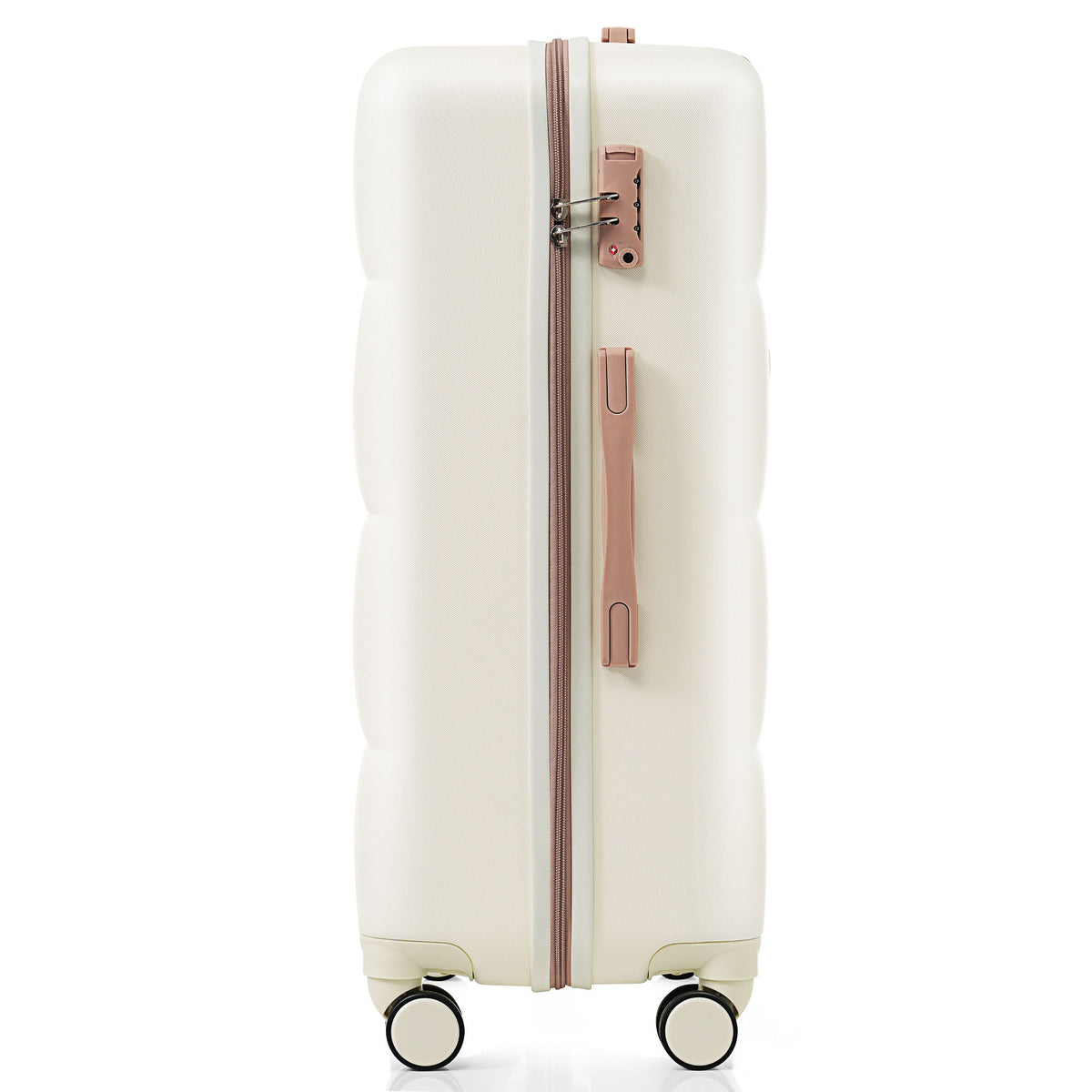 3-Piece ABS Luggage Set with Cup Holder, Side Hooks and Spinner Wheels