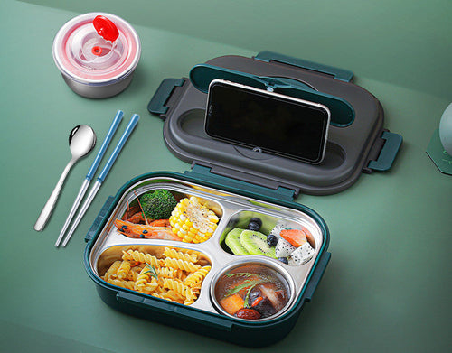 304 Stainless Steel Lunch Box, Fresh-keeping Box With Soup Cup,