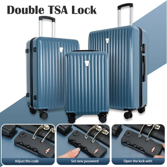 AeroGuard™ – 3-Piece Hardshell Luggage Set with TSA Lock
