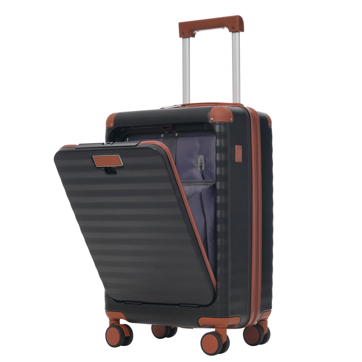 5-Piece ABS Hardshell Luggage Set with Front Opening, TSA Lock, USB
