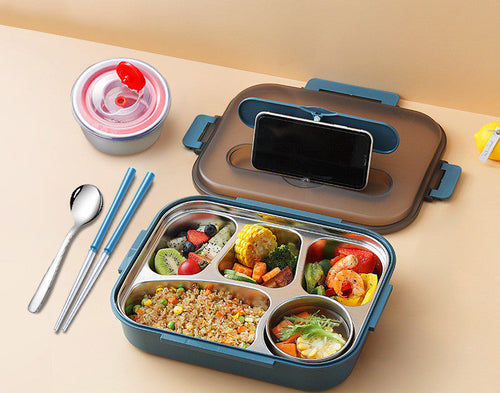 304 Stainless Steel Lunch Box, Fresh-keeping Box With Soup Cup,