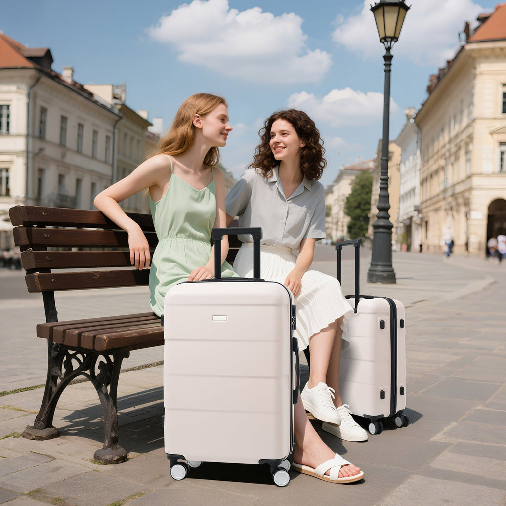 3-Piece ABS Hardshell Luggage Set with Password Lock, Spinner Wheels