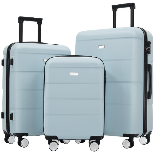 3-Piece ABS Hardshell Luggage Set with Password Lock, Spinner Wheels